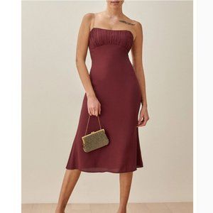 Reformation Gray Dress - Burgundy